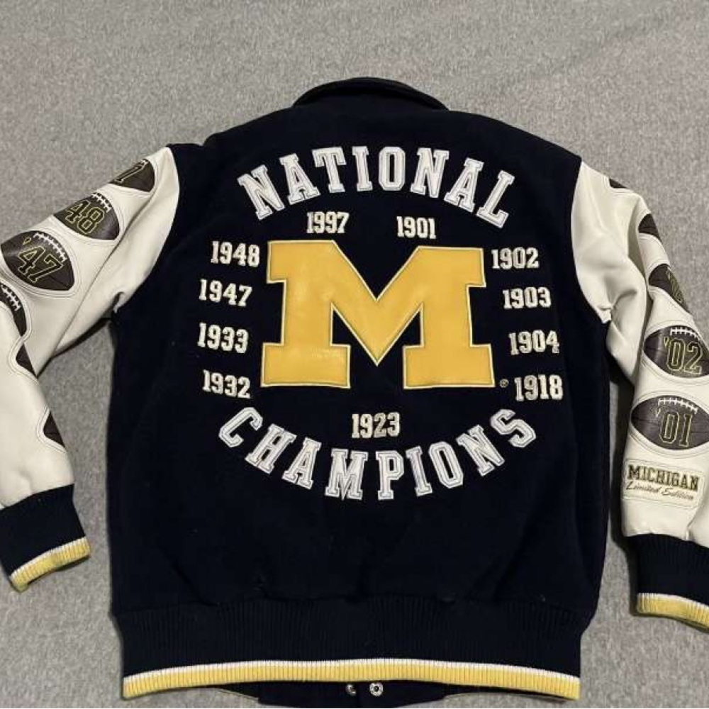 University of Michigan Wolverines Varsity Letterman Football Jacket Womens Small